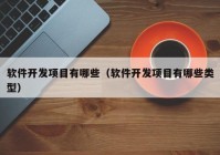 软件开发项目有哪些（软件开发项目有哪些类型）