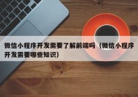 微信小程序开发需要了解前端吗（微信小程序开发需要哪些知识）