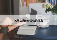 关于上海seo优化的信息